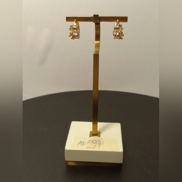 Hope Drop Earring Elephant With Zircon Gold Layered/Oro Laminado - Picture 15 of 15